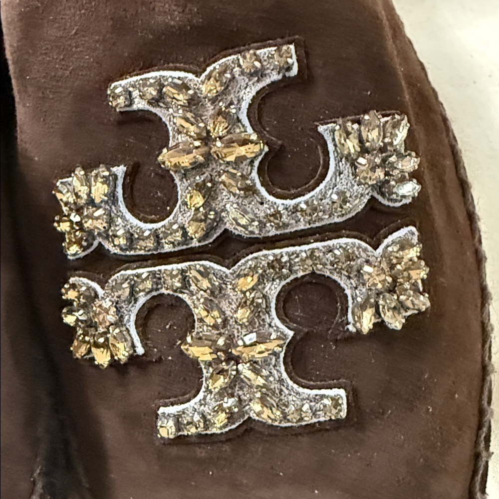 Tory Burch Dark Brown Suede Loafers with Crystal Logo
Dust bag 
No original box - Picture 12 of 12